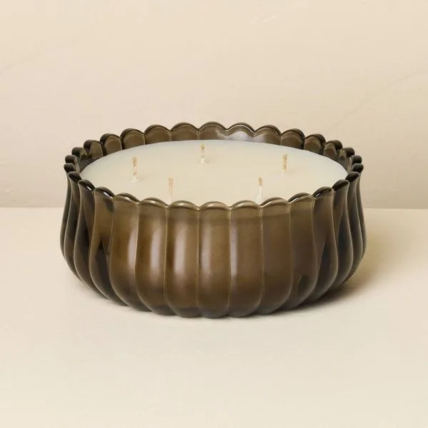 Scalloped Harvest Chestnut Candle