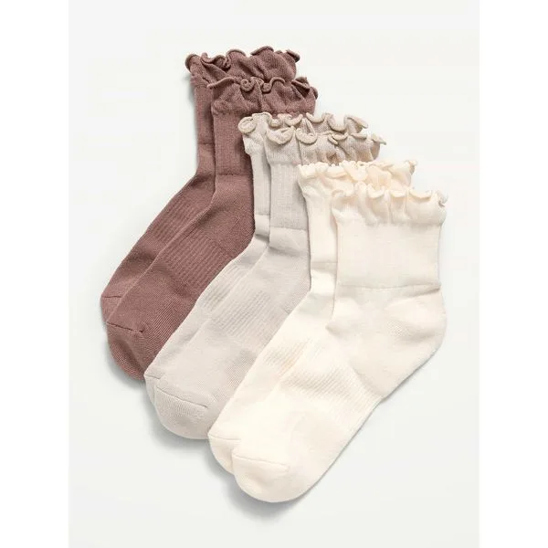 Ruffled Athletic Socks 3-Pack