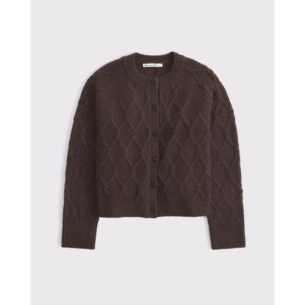 Cable-Knit Crew Cardigan