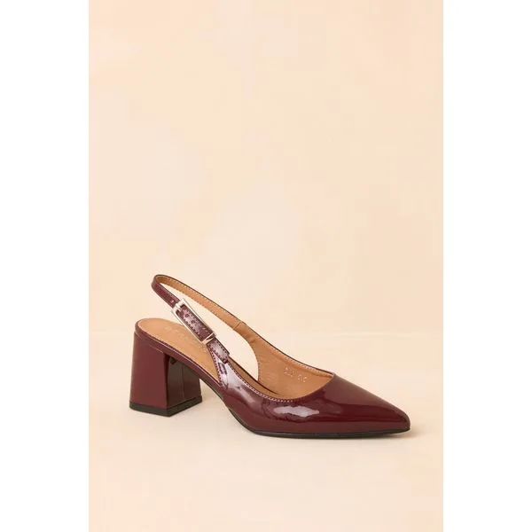 Cloud Nine Nights Wine Patent Slingback Block Heels