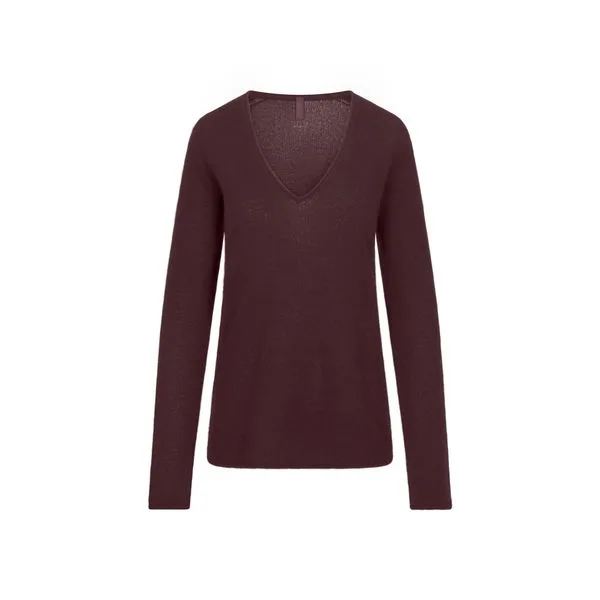 Airy Cashmere V-Neck Pullover - Currant