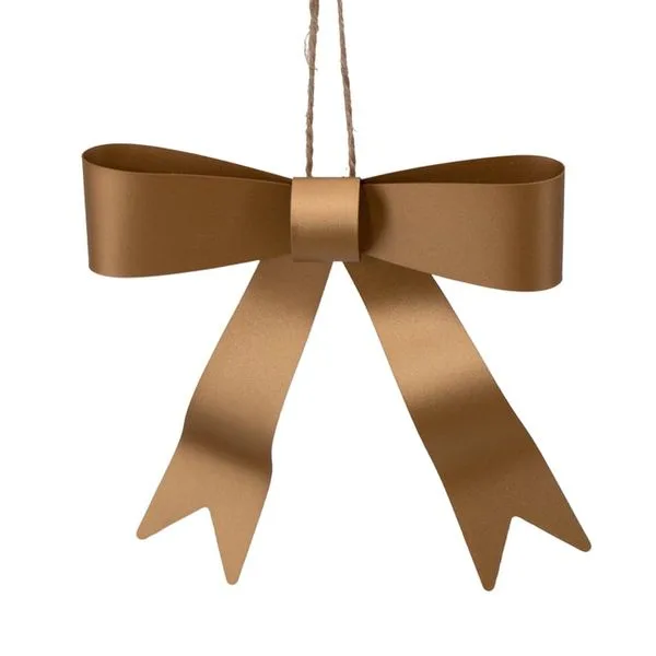 3-Count Gold Bow Christmas Ornaments, 4"