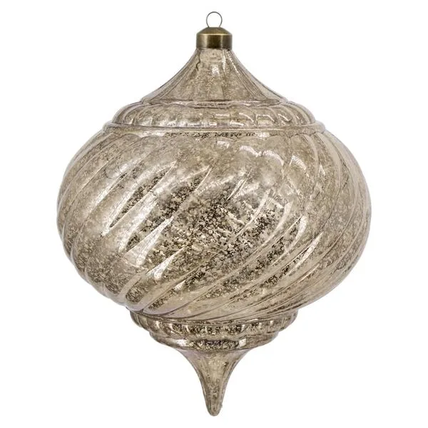 2-Count Gold Finial Shatterproof Christmas Ornaments, 11"
