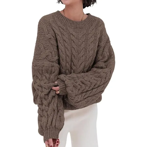 Cable Knit Crewneck Sweater