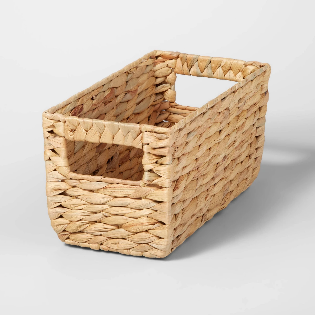 Woven Water Hyacinth Rectangular Basket, Small