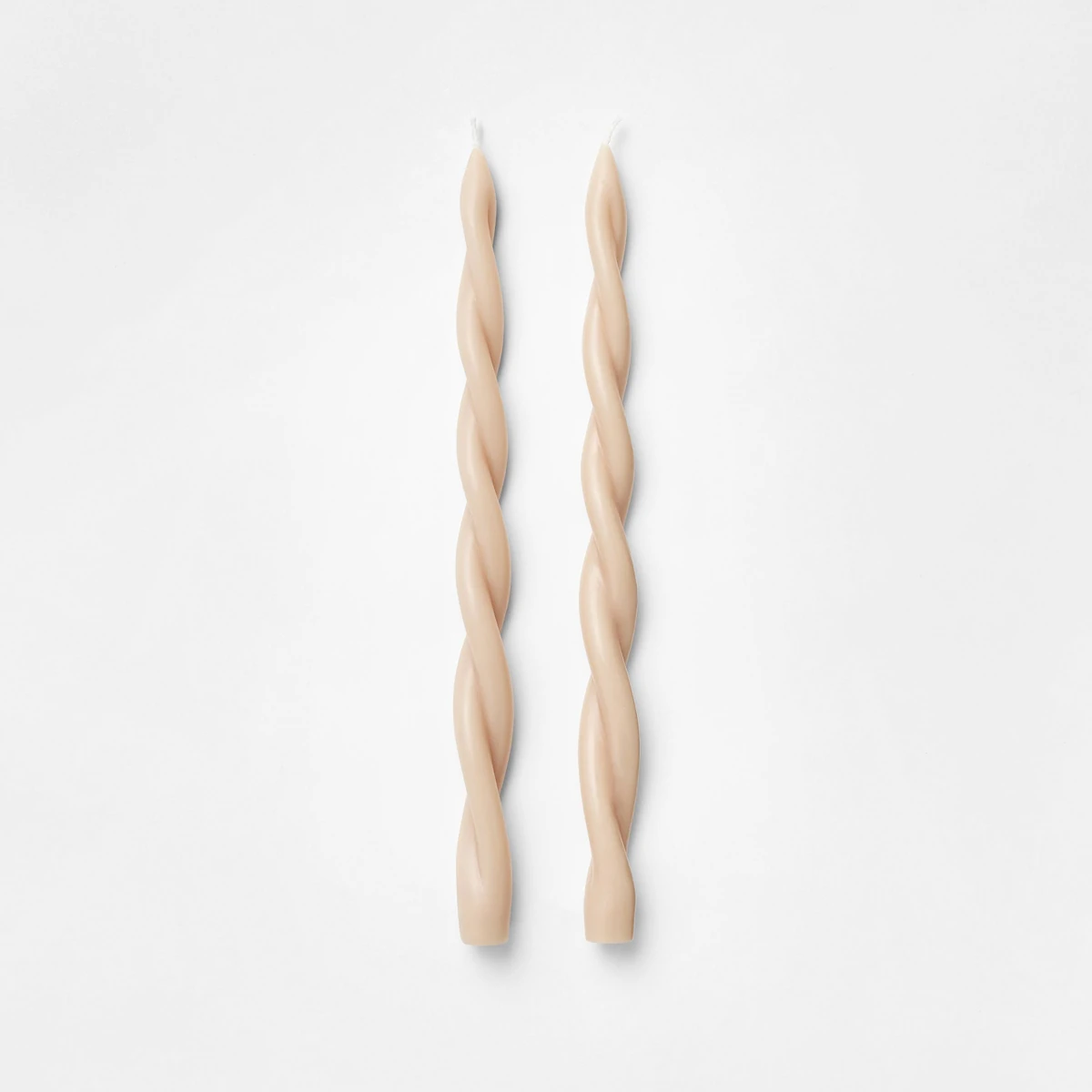 Unscented Twist Taper Candles, 2 Pack