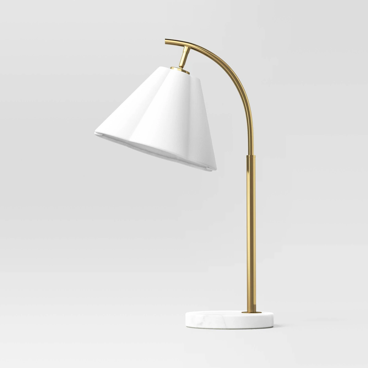 Scalloped Shade Table Lamp with Marble Base
