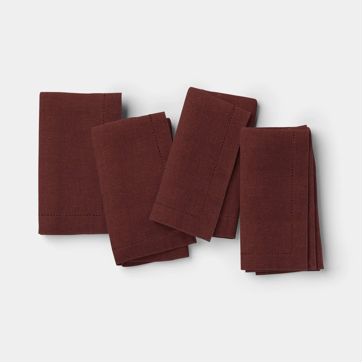 Linen Blend Hemstitch Napkins, 4 Pack