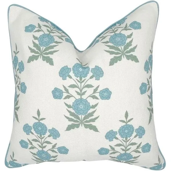 Blue Floral Pillow