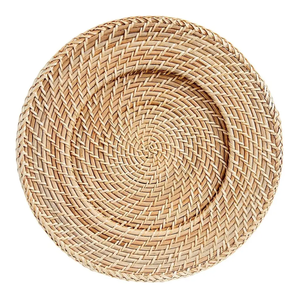 (CRATEANDBARREL.COM) - Artesia Natural Rattan Charger Plate